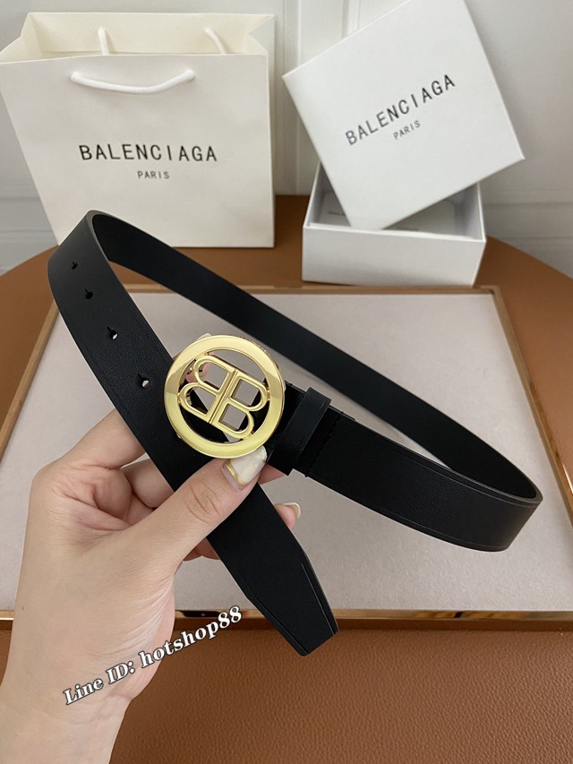 Balenciaga女士皮帶 巴黎世家雙面用牛皮腰帶  jjp1255